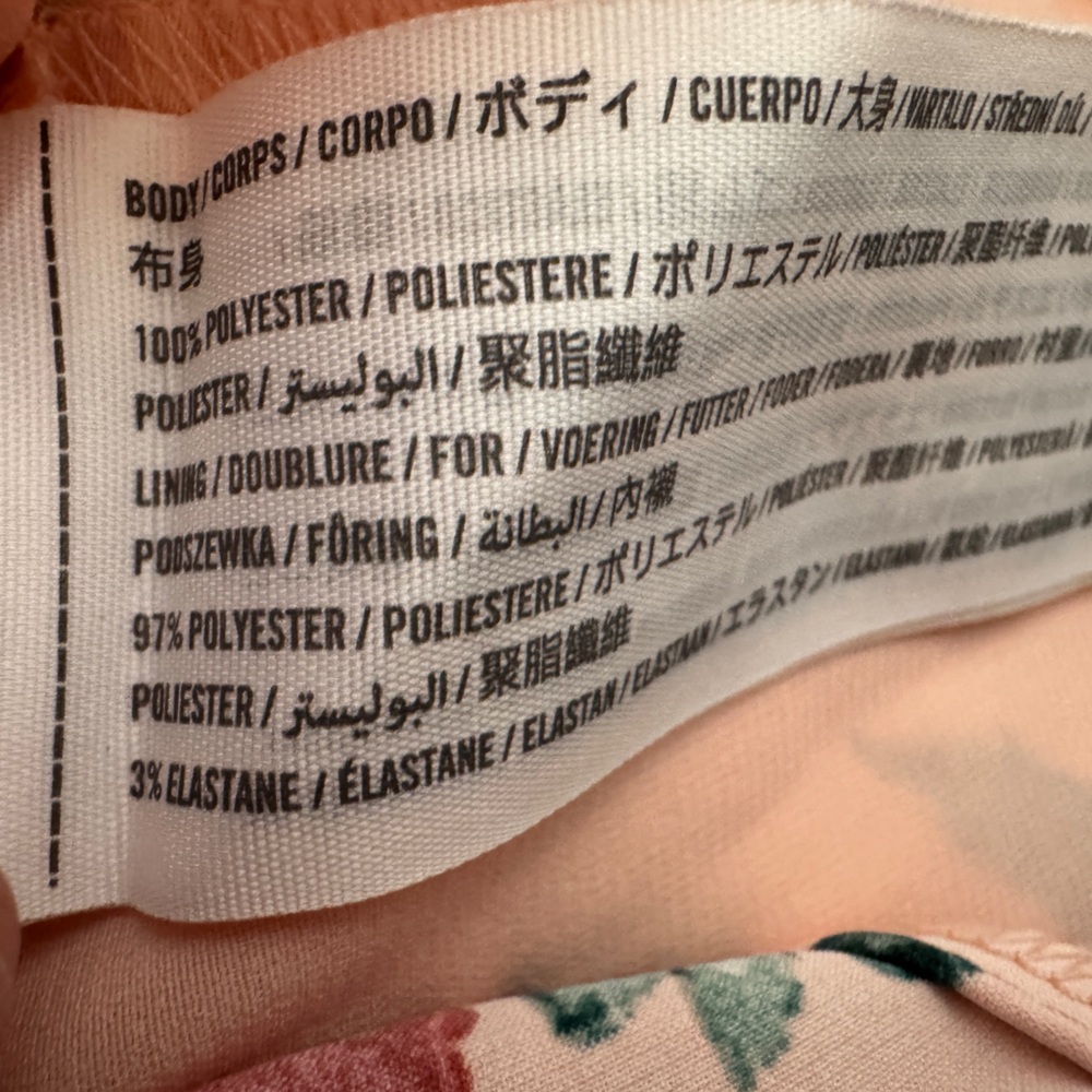 Abercrombie & Fitch Fit and Flare‎ Squareneck Smocked Mini Dress Blush Floral M - Picture 16 of 16